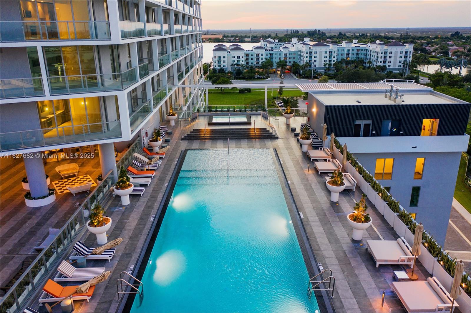 a view of a balcony with city view