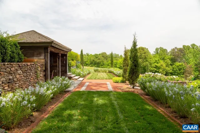 a view of a backyard