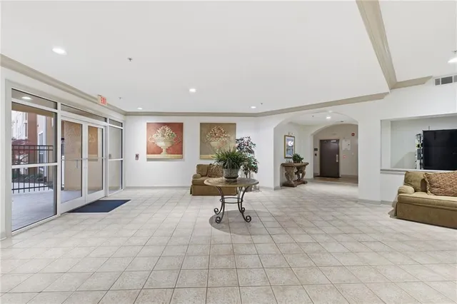 a view of a chairs and table in the garden