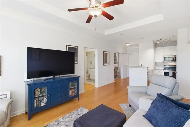 a living room with furniture