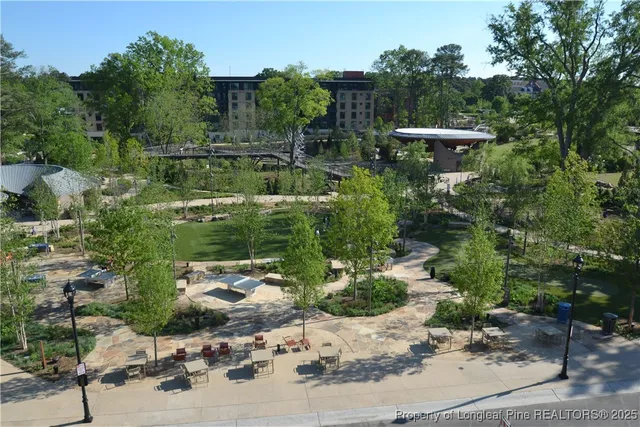 a view of a park with a bench