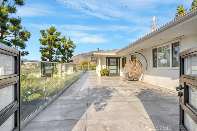 a view of a backyard of a house