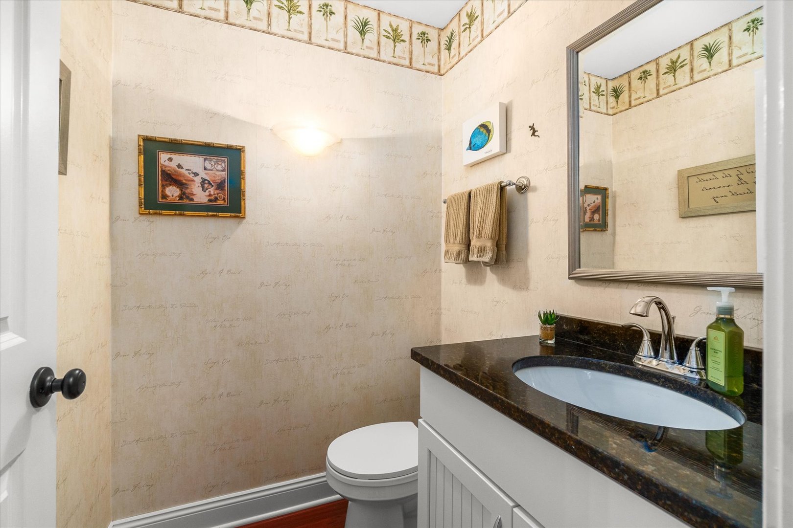 3819 Capri Court Naperville, IL 60564 - Photo 14 of 37 a bathroom with a granite countertop sink and a mirror
