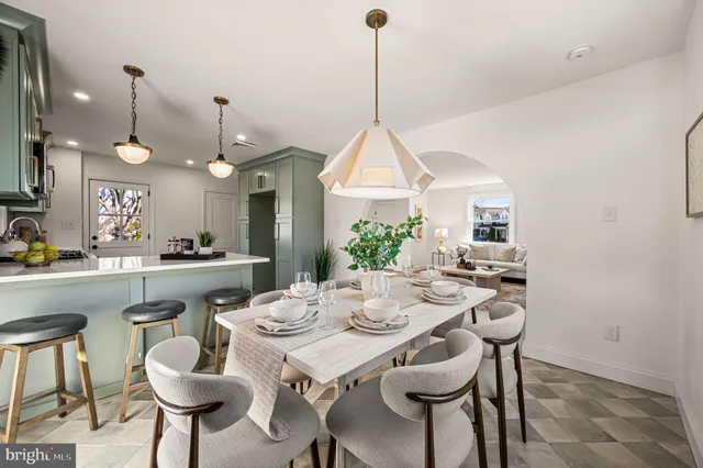 a view of a dining room and livingroom view