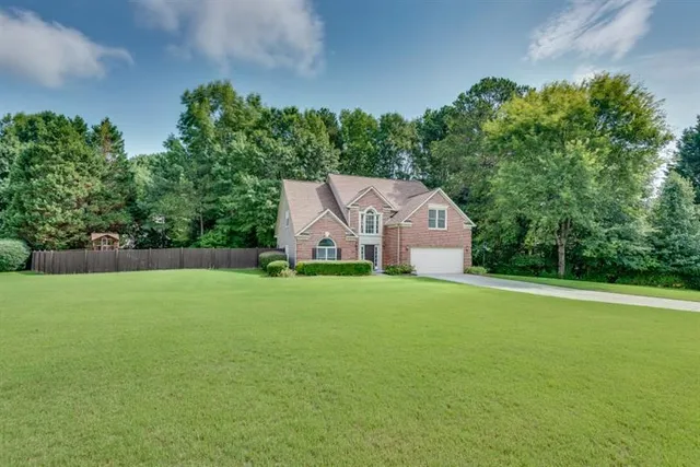 an aerial view of a house
