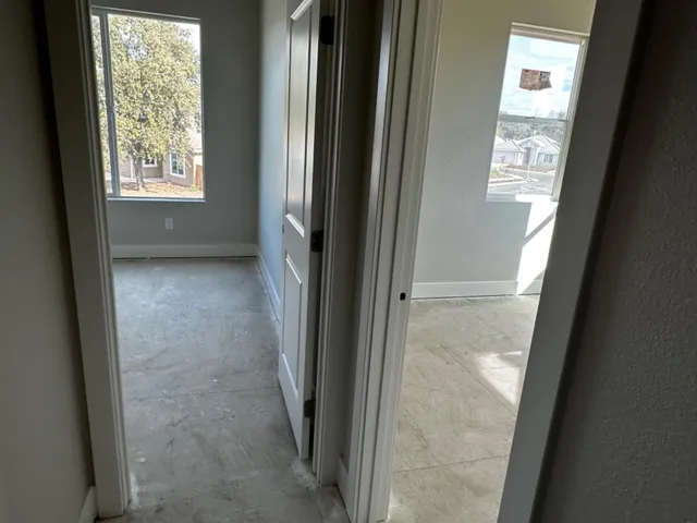 a view of a bathroom with a window