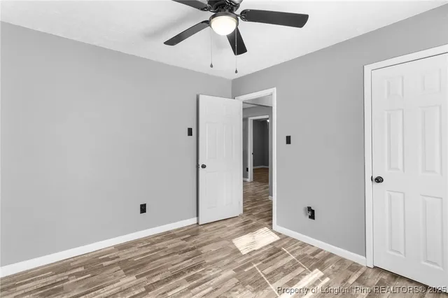 a view of a chandelier fan and entryway