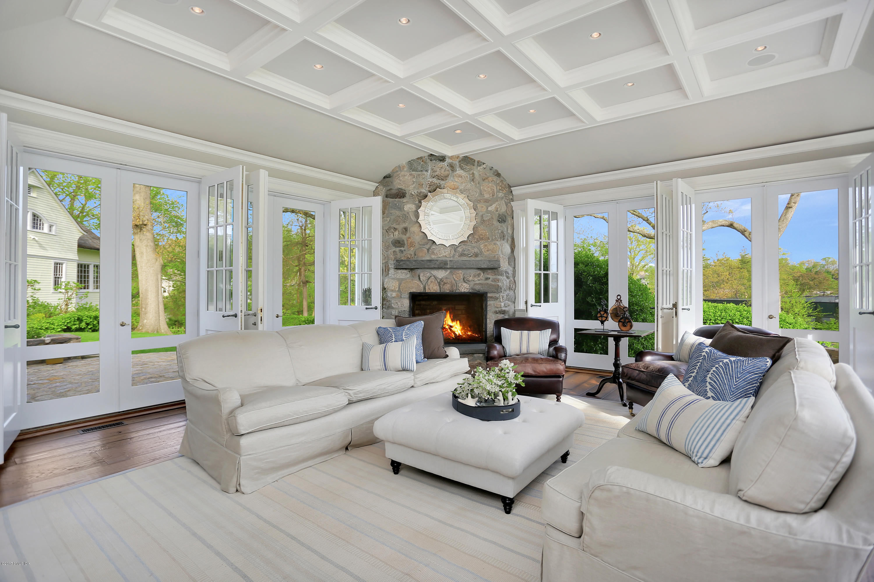 96 Club Road Riverside, CT 06878 - Photo 4 of 33 a living room with fireplace furniture and a large window