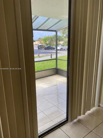 a view of porch with a window