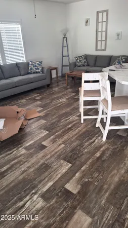 a living room with furniture and a couch