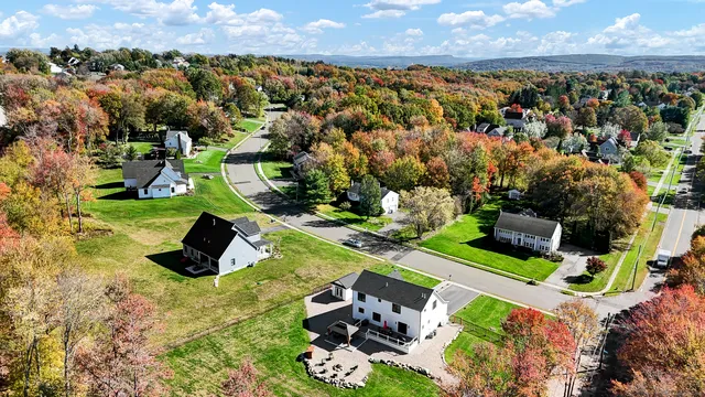 a view of a lake with a mountain in the background