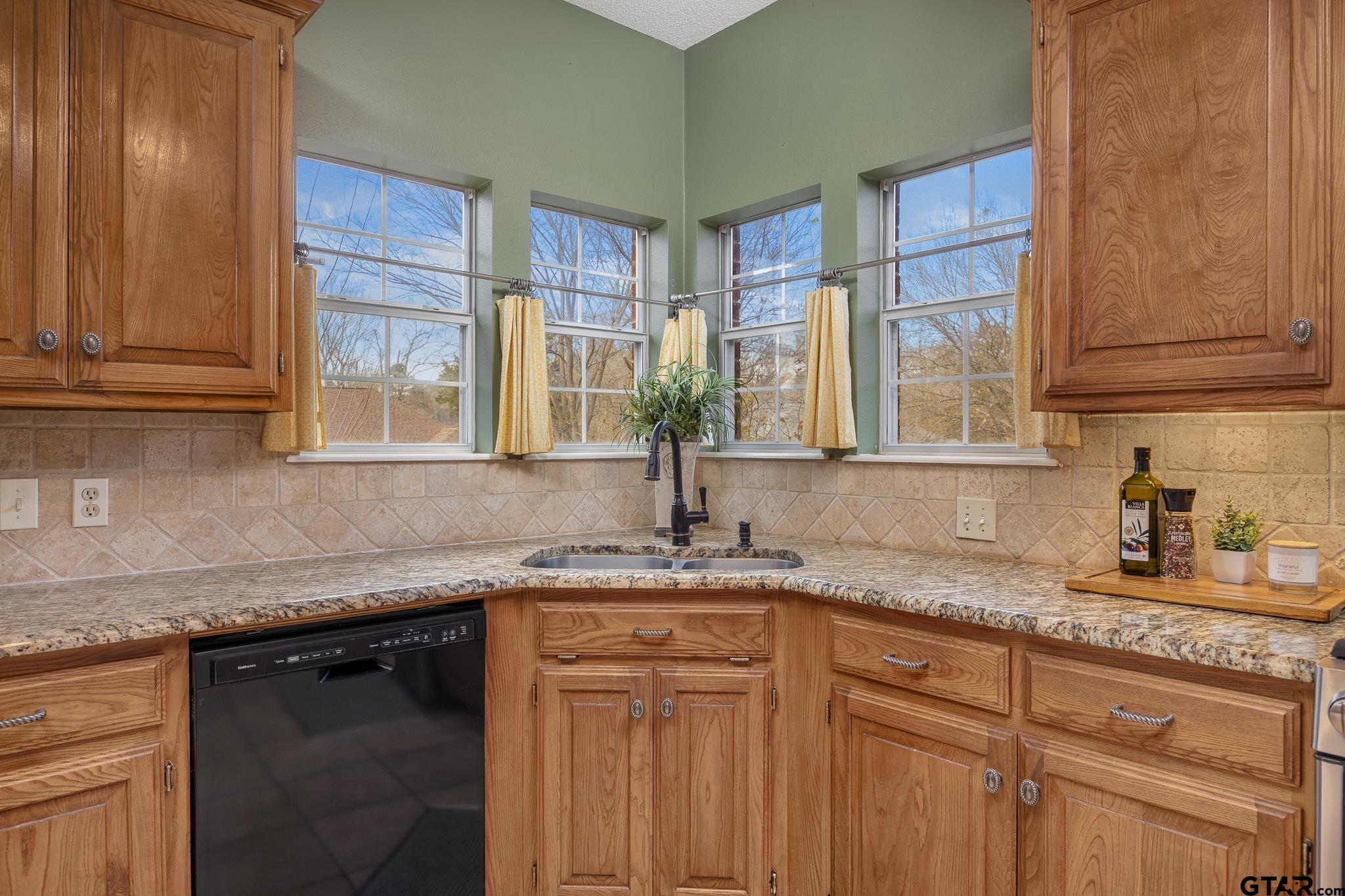 18344 Springmill Court Flint, TX 75762 - Photo 19 of 45 a kitchen with stainless steel appliances granite countertop a sink a stove and cabinets