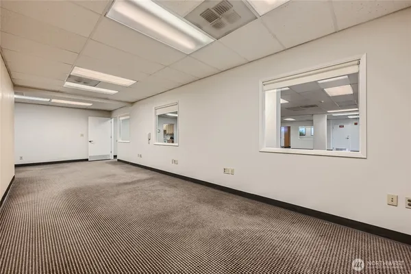 a view of a room with an empty space