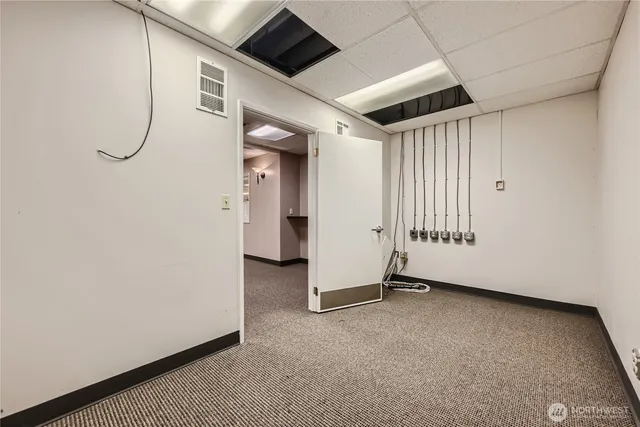 a view of a room with an entryway