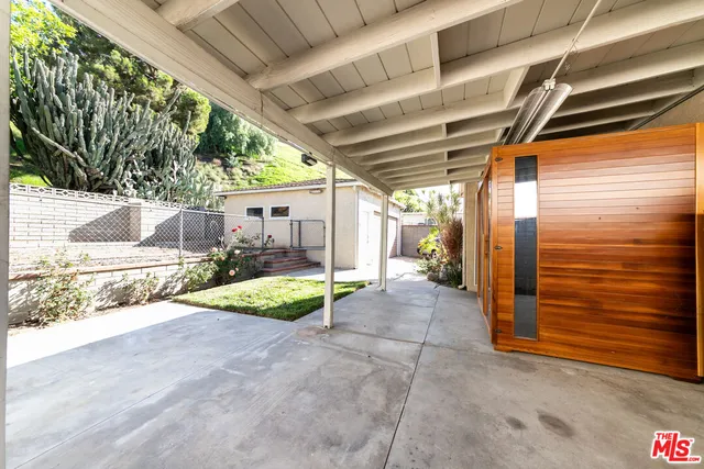 a view of porch with seating space