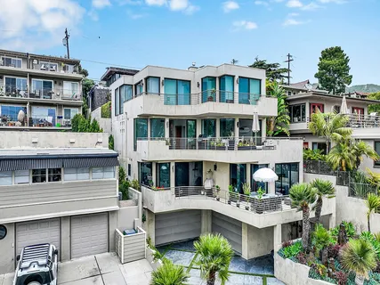 a view of a building with a balcony