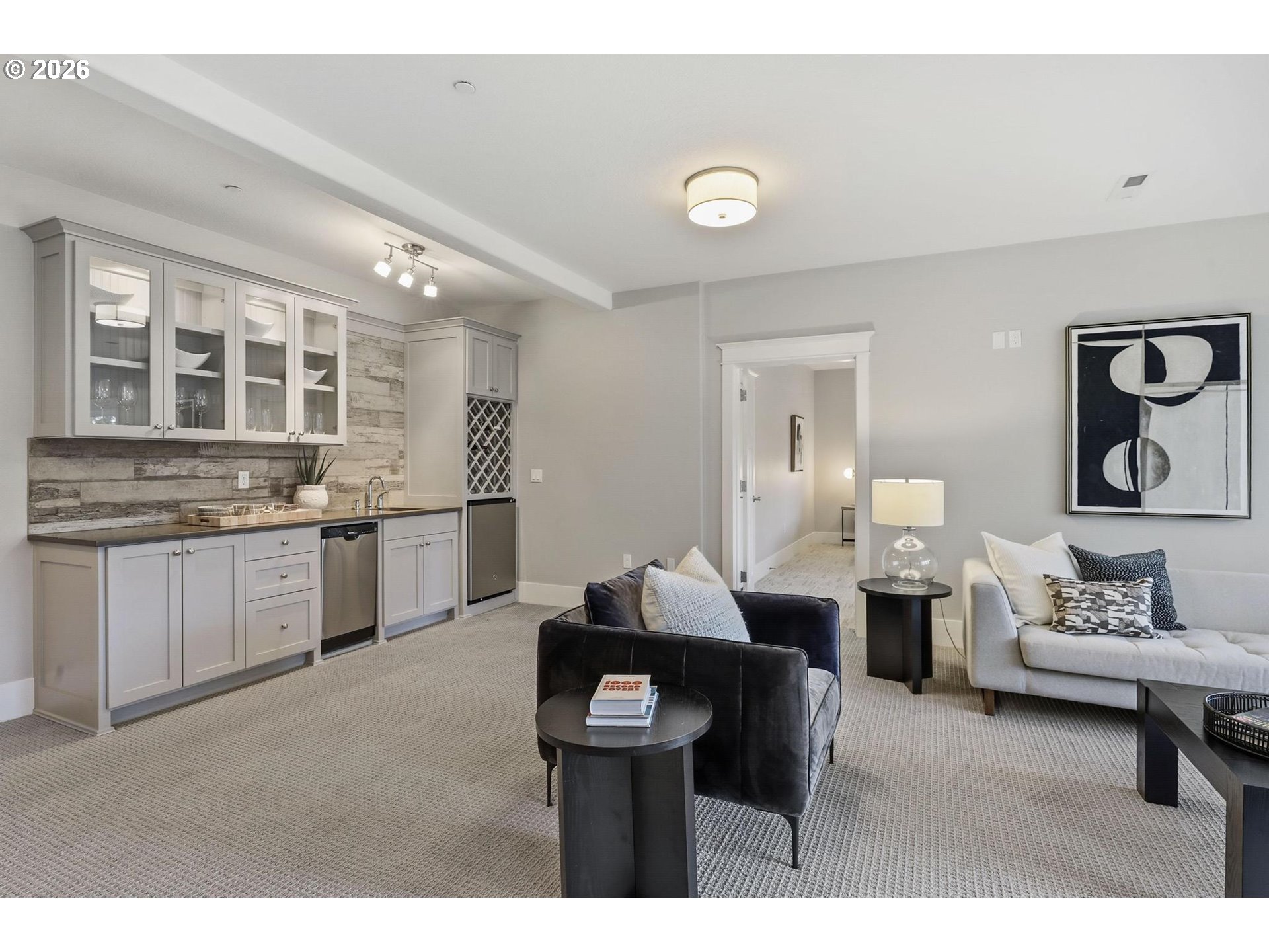 23875 Southwest Newland Road Wilsonville, OR 97070 - Photo 19 of 40 a living room with furniture and kitchen view