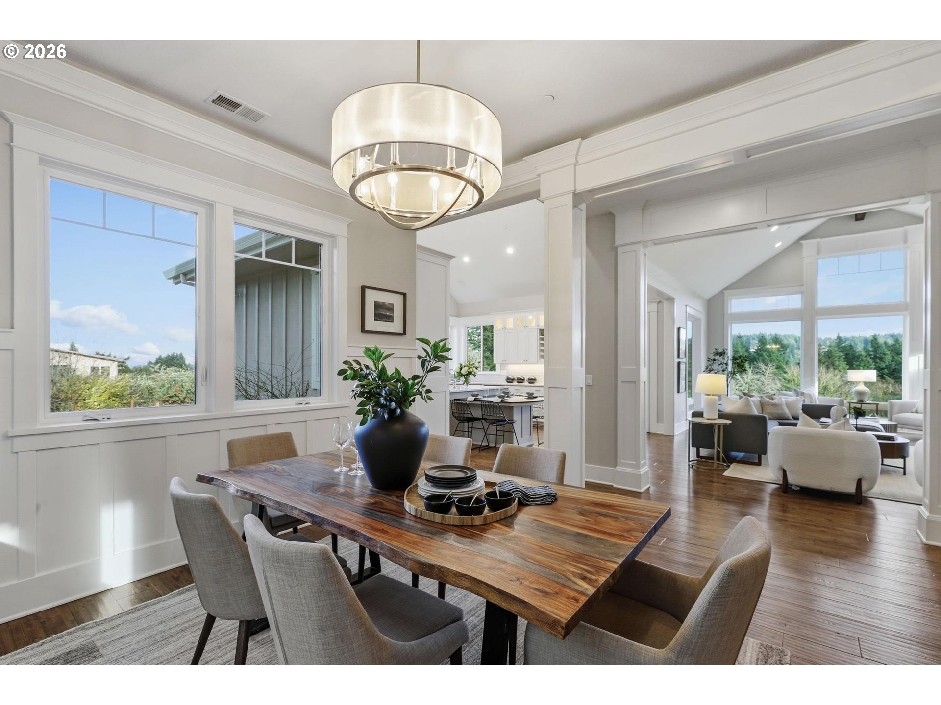 23875 Southwest Newland Road Wilsonville, OR 97070 - Photo 3 of 40 a view of a dining room with furniture window and wooden floor