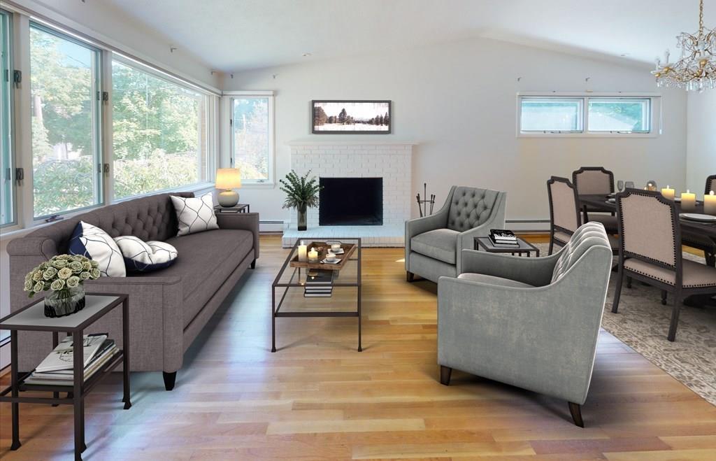 95 Peregrine Road Newton, MA 02459 - Photo 3 of 14 a living room with furniture and a flat screen tv