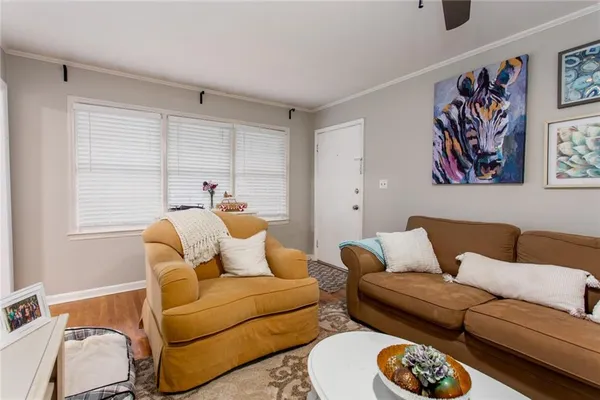 a living room with furniture