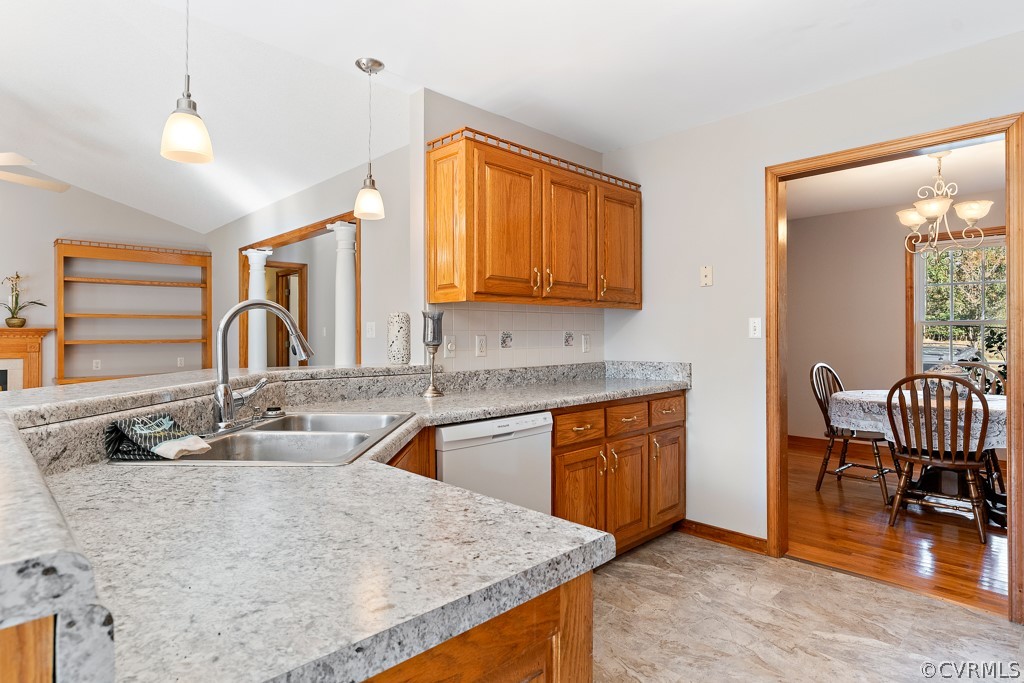 19160 Halifax Road Carson, VA 23830 - Photo 8 of 30 a kitchen with sink and view of living room