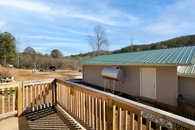a view of backyard with green space