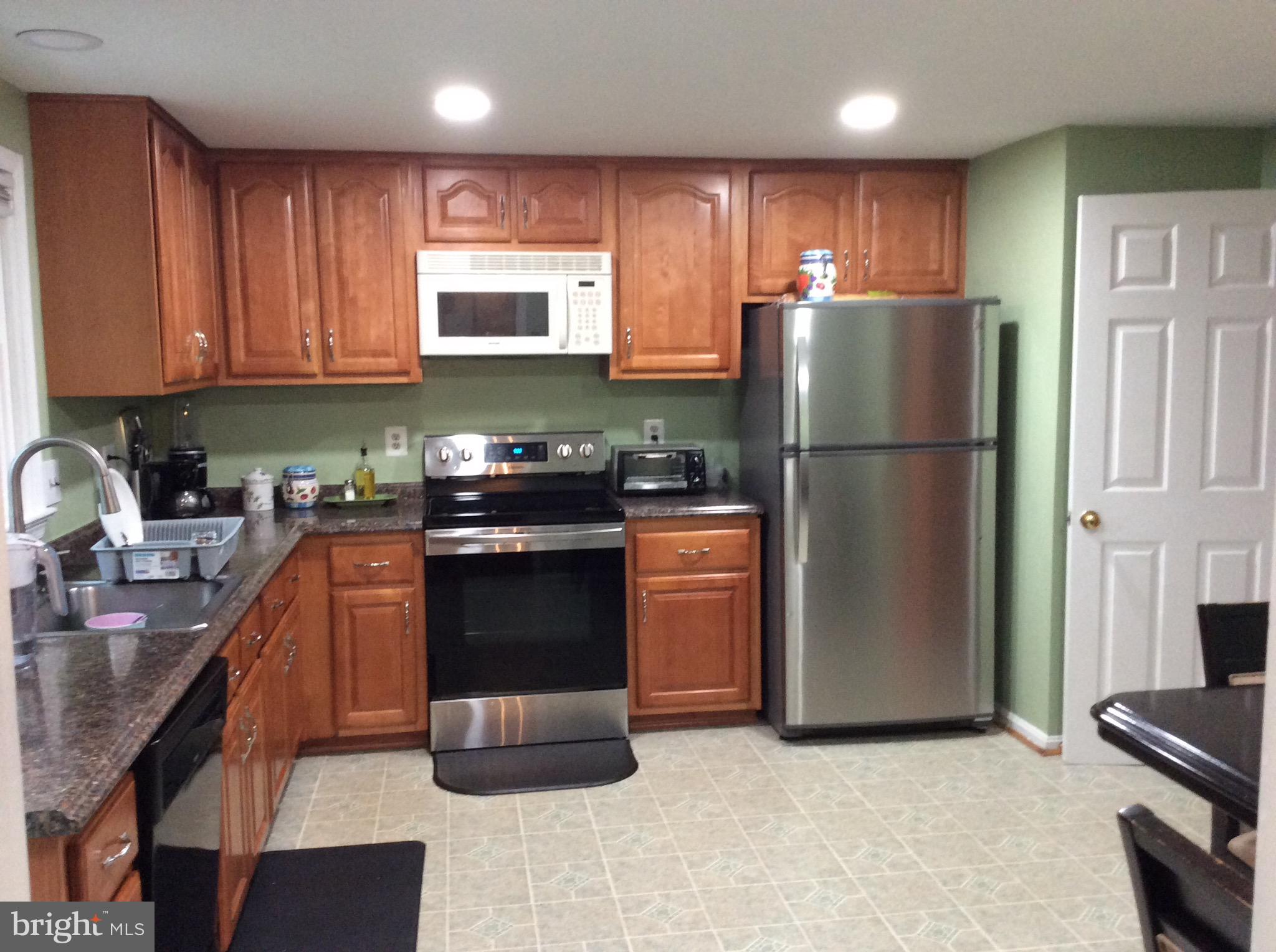 Remodeled kitchen with recessed lighting