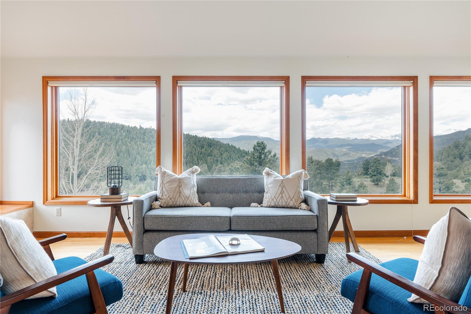 34187 Cactus Drive Evergreen, CO 80439 - Photo 6 of 39 a living room with furniture and a large window