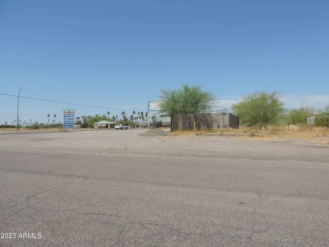 a view of a road and a building