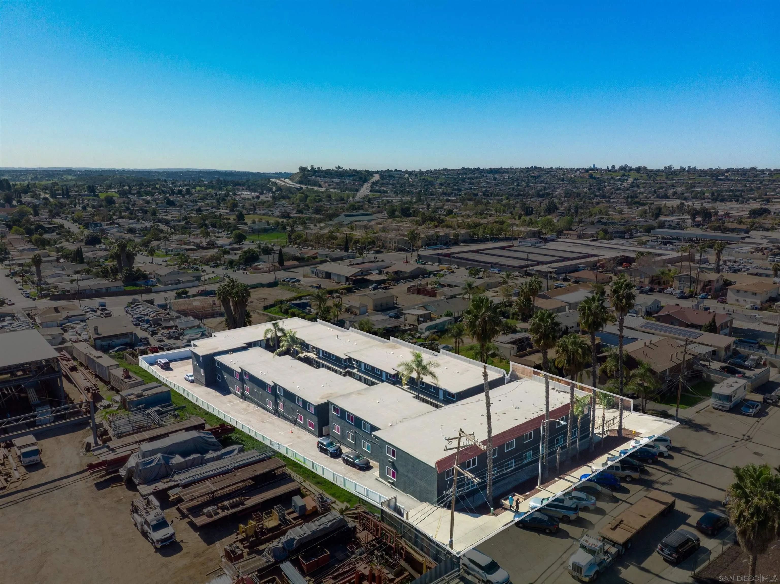 9249 Birch Street Spring Valley, CA 91977 - Photo 4 of 24 an aerial view of a multi story parking building