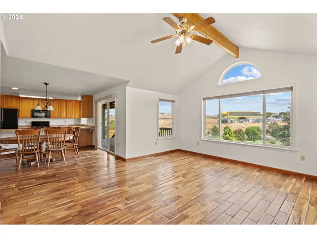 a view of a living room and a window