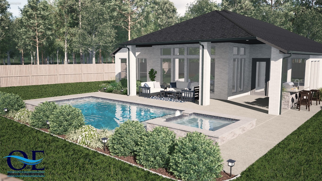 17801 Parnassum Path Conroe, TX 77302 - Photo 30 of 32 Rendering captures just how easily a pool can be added to this fantastic backyard!