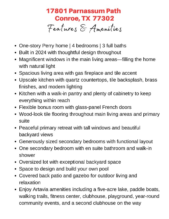 17801 Parnassum Path Conroe, TX 77302 - Photo 3 of 32 Features and Amenities