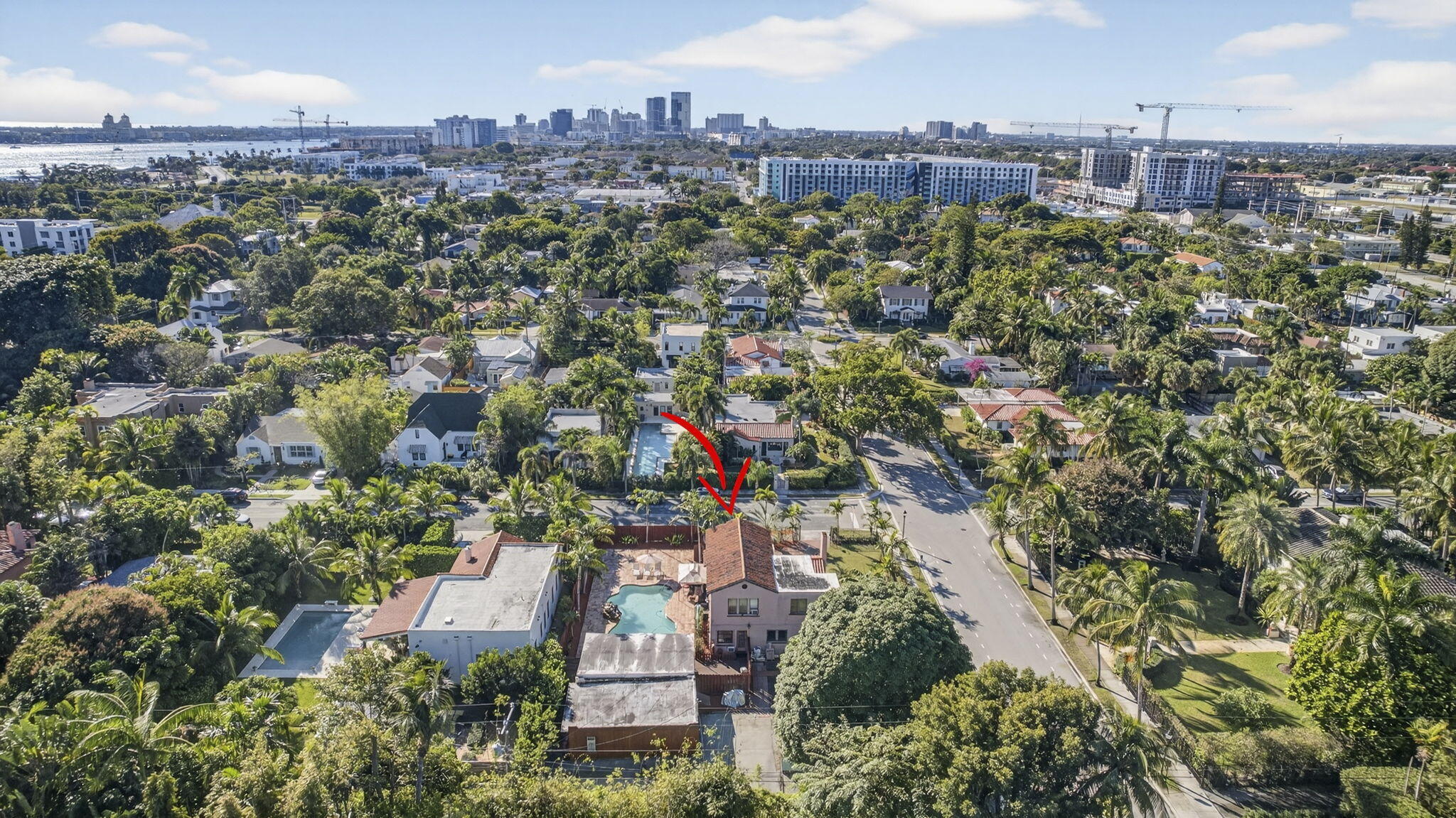 445 29th Street West Palm Beach, FL 33407 - Photo 60 of 61 an aerial view of residential houses with city view