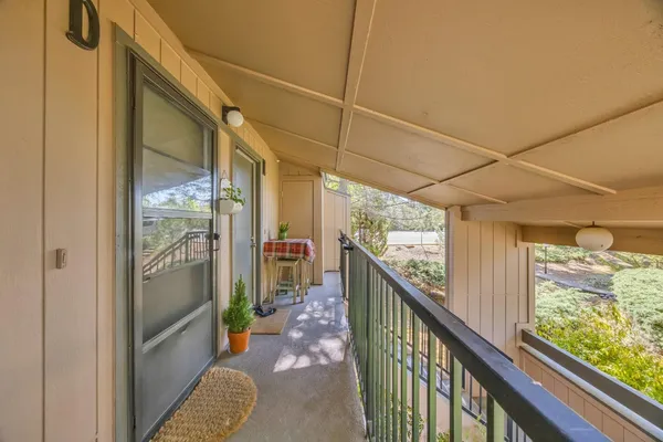 a view of a balcony
