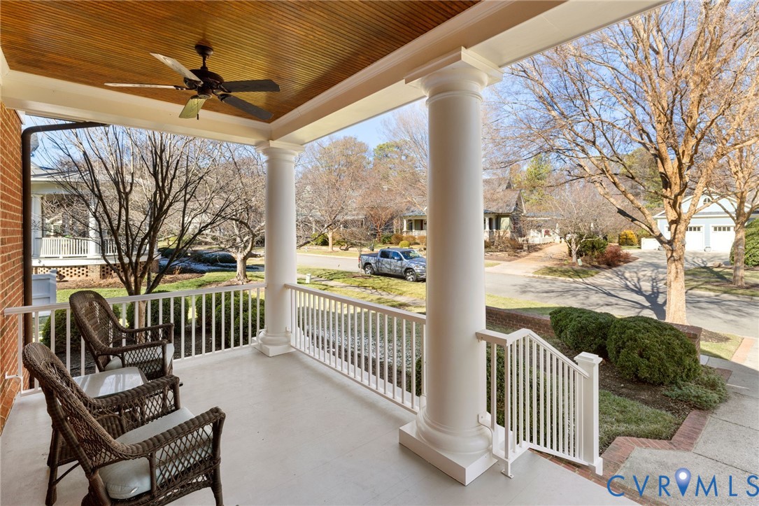 2730 Live Oak Lane Midlothian, VA 23113 - Photo 3 of 31 Covered porch with a ceiling fan and a residential
