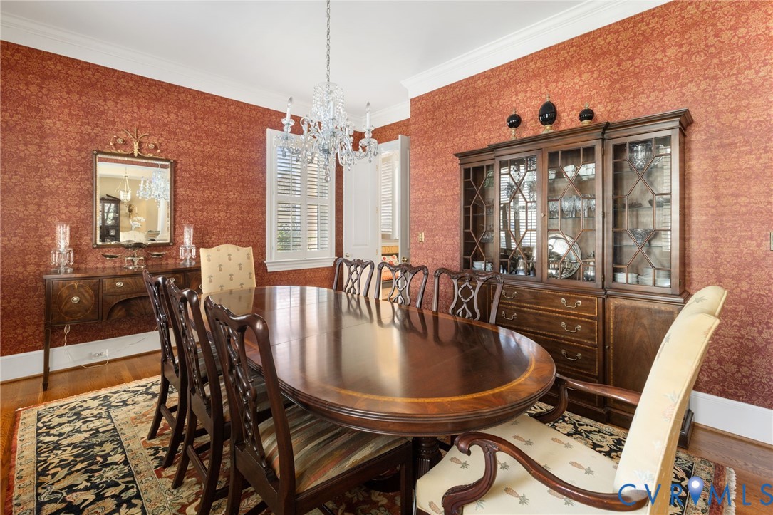 2730 Live Oak Lane Midlothian, VA 23113 - Photo 8 of 31 Dining room featuring wallpapered walls, wood floo