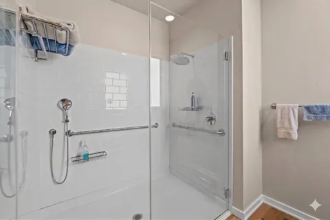 a bathroom with a shower