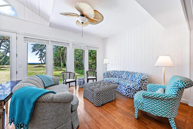 a living room with furniture