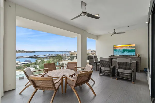 a view of living room with balcony