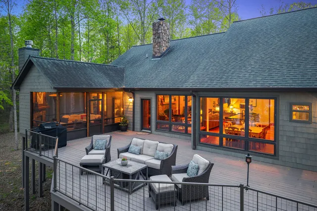 a view of a balcony with an outdoor space