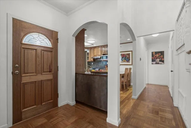 a view of hallway with livingroom and hallway