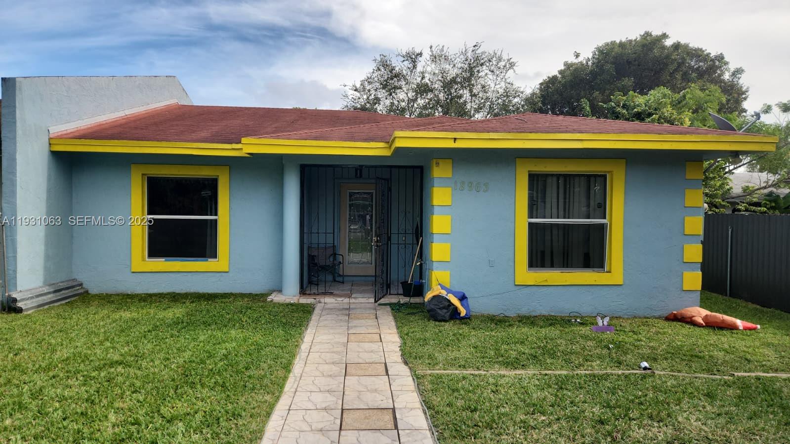 a front view of a house