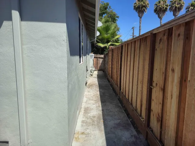 a view of a pathway of a building