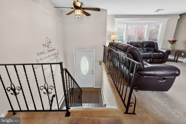 a living room with furniture