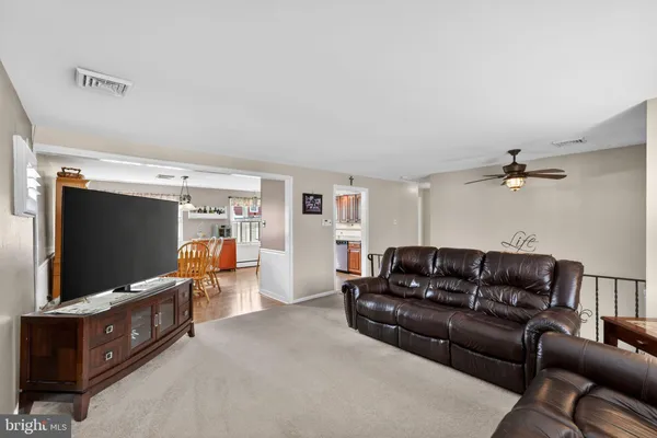 a view of a dining room and livingroom view