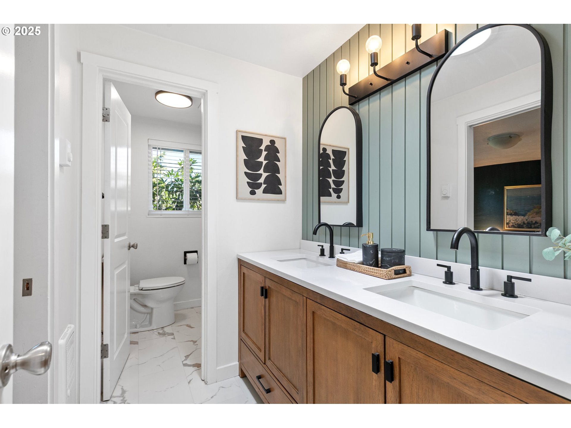 2378 11th Street Springfield, OR 97477 - Photo 23 of 38 a bathroom with a double vanity sink mirror and toilet