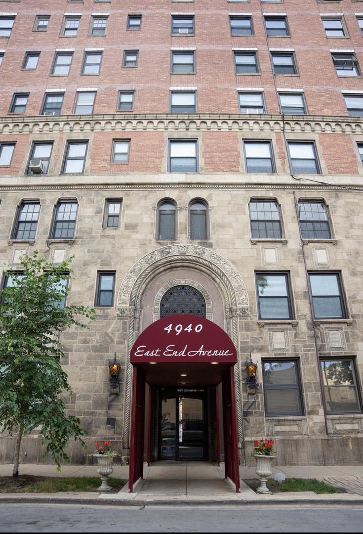 a front view of a building