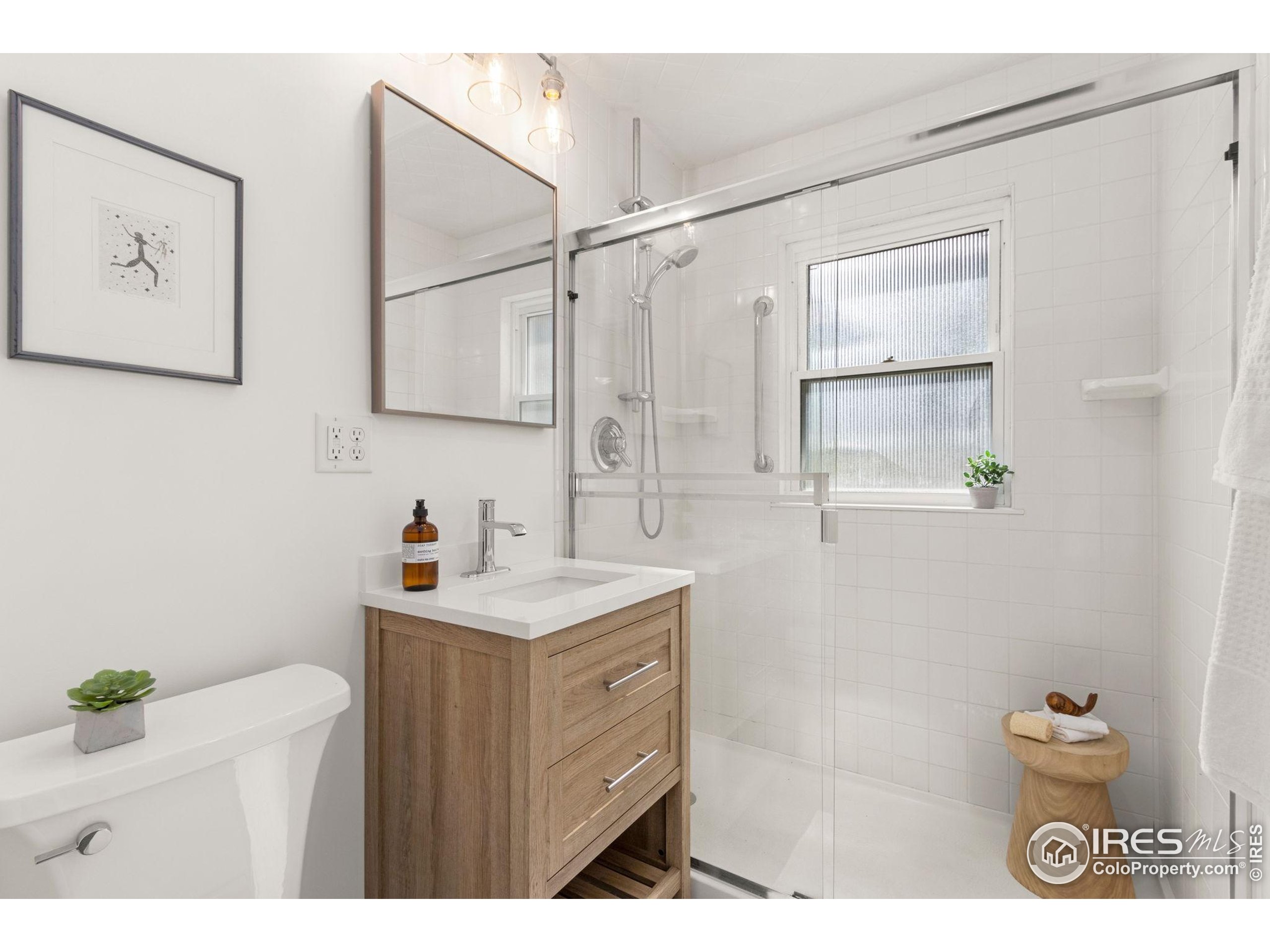 217 Park Street Fort Collins, CO 80521 - Photo 21 of 29 a bathroom with a sink a toilet and a mirror