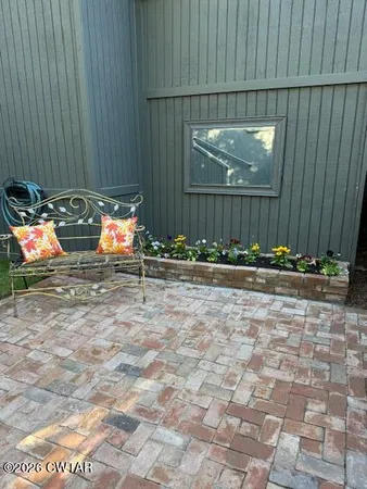 a view of outdoor space with seating area